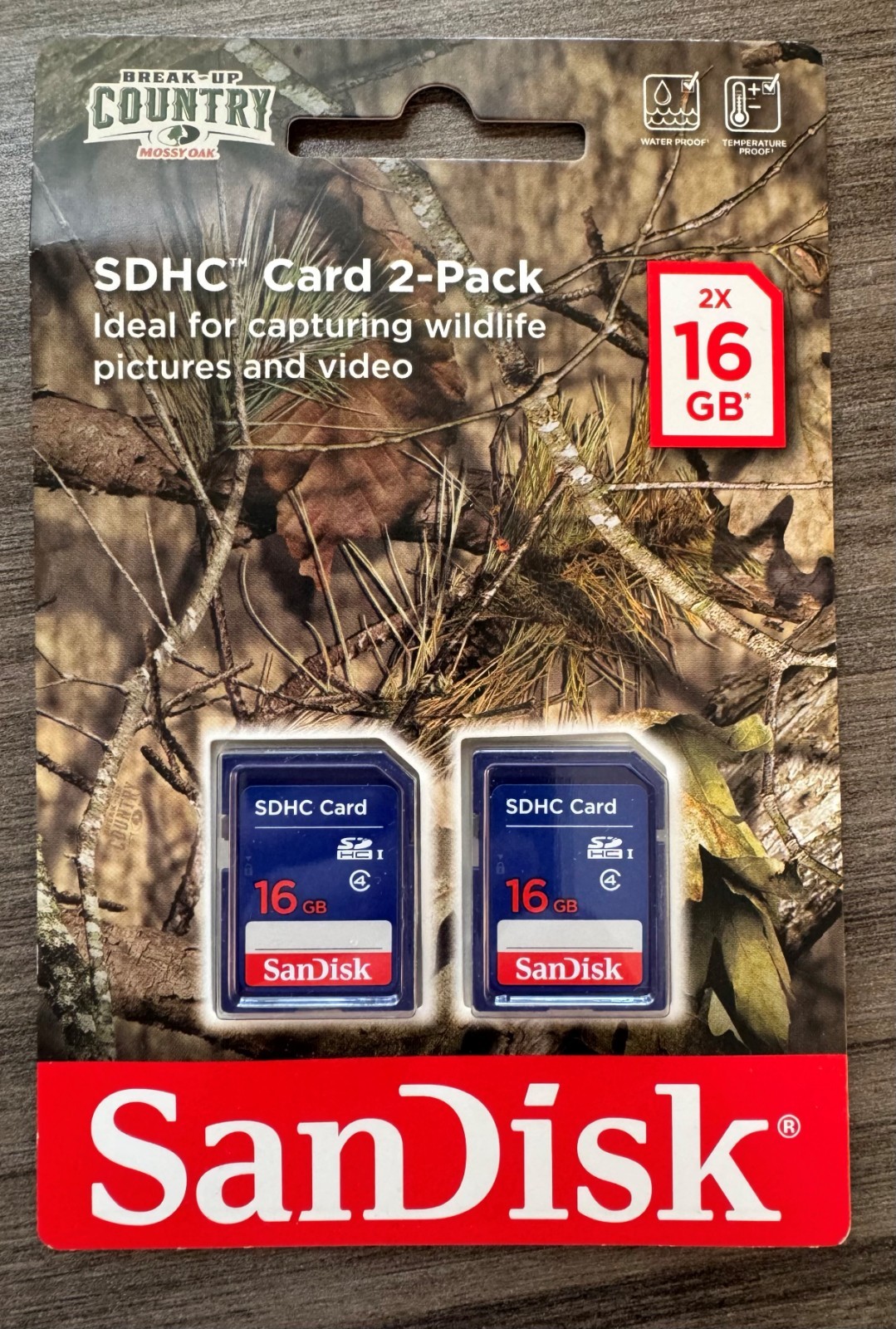 SanDisk SDHC 16 GB 2-Pack Break Up Country Wildlife New Unopened SD Card