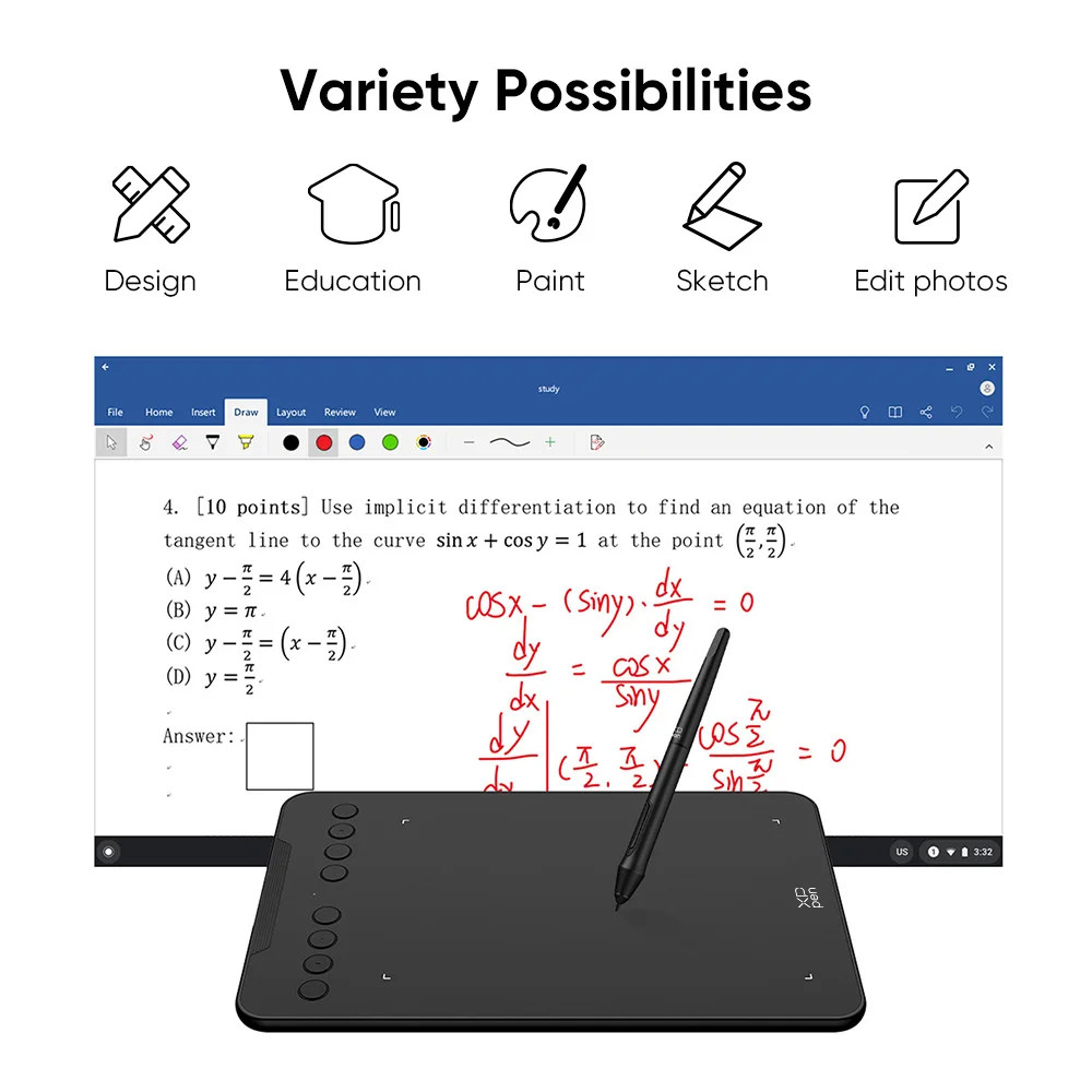 XP-Pen Deco 03 Wireless Digital Graphics Drawing Tablet W/Pen