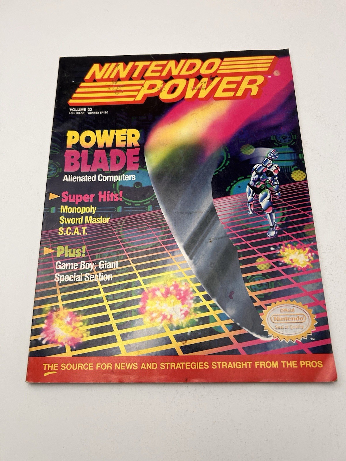 NINTENDO POWER 1991 Magazine POWER BLADE Game Vol 23 w/ SIM CITY Poster