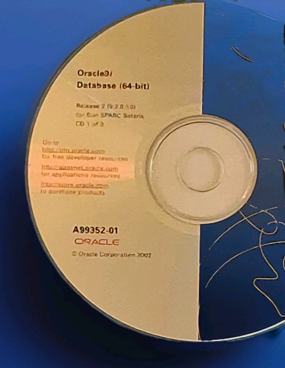 Oracle9i Database Release 2 64-bit SPARC & Solaris 3CDs set 9.2.0.1.0 Scarce