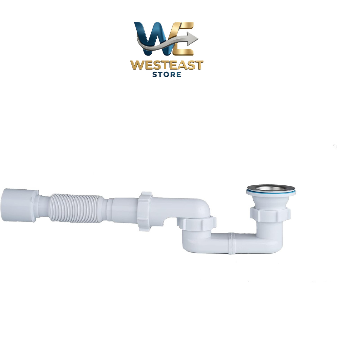Bath Shower Drain Low Profile p Trap 1 1/2" Flat Kit for White