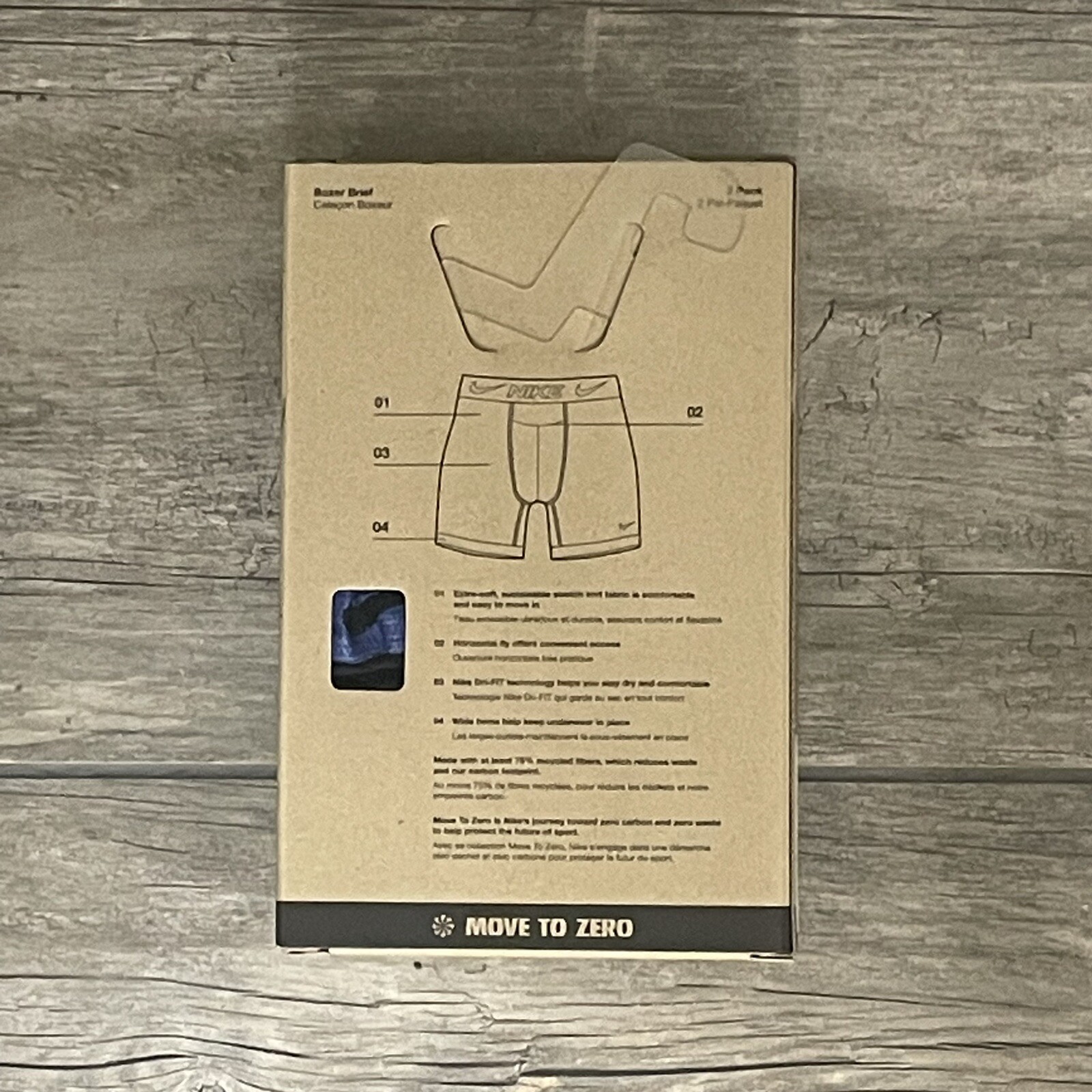 Nike Dri-FIT ReLuxe Boxer Briefs Mens XL Waist (40-42) Blue Stretch 2 Pack