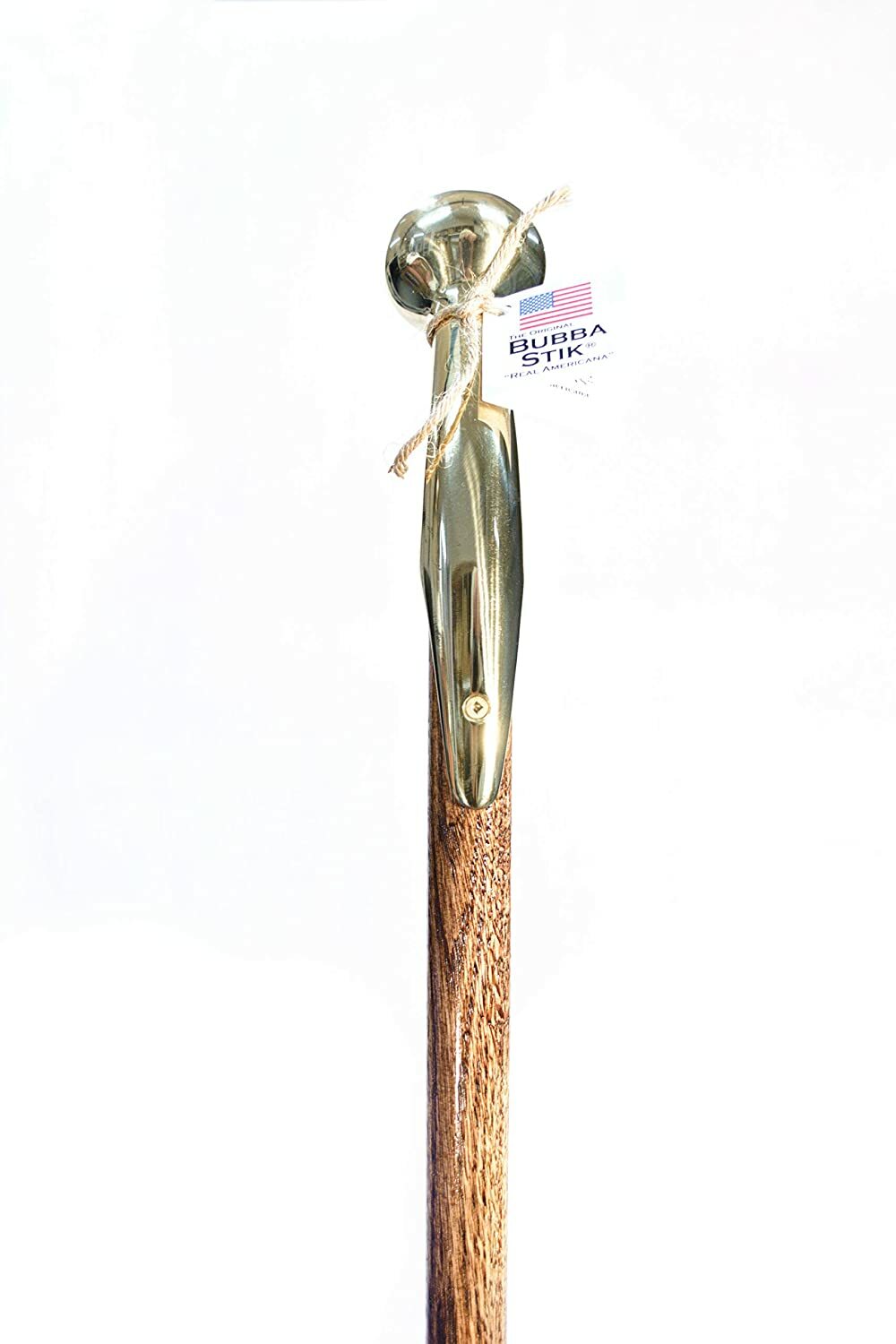 Walking Cane - handmade Bubba Stik"Standard" Style Walking Stick with Brass Hame