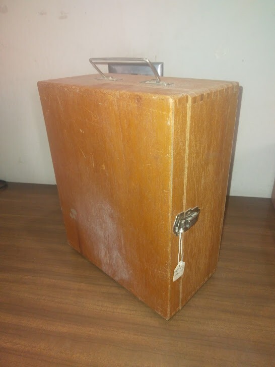 Small microscope kit with tools, slides, and case