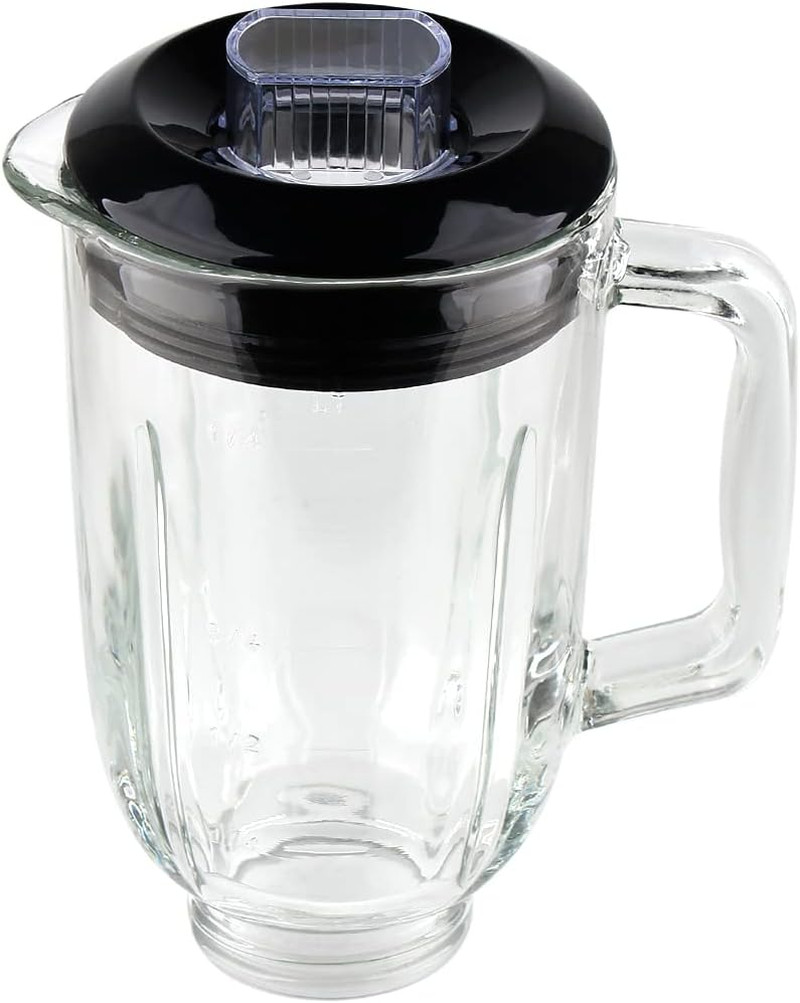 Replacement Parts 5-Cups Glass Jar with Lid,Compatible with BLACK&DECKER 10-Spee