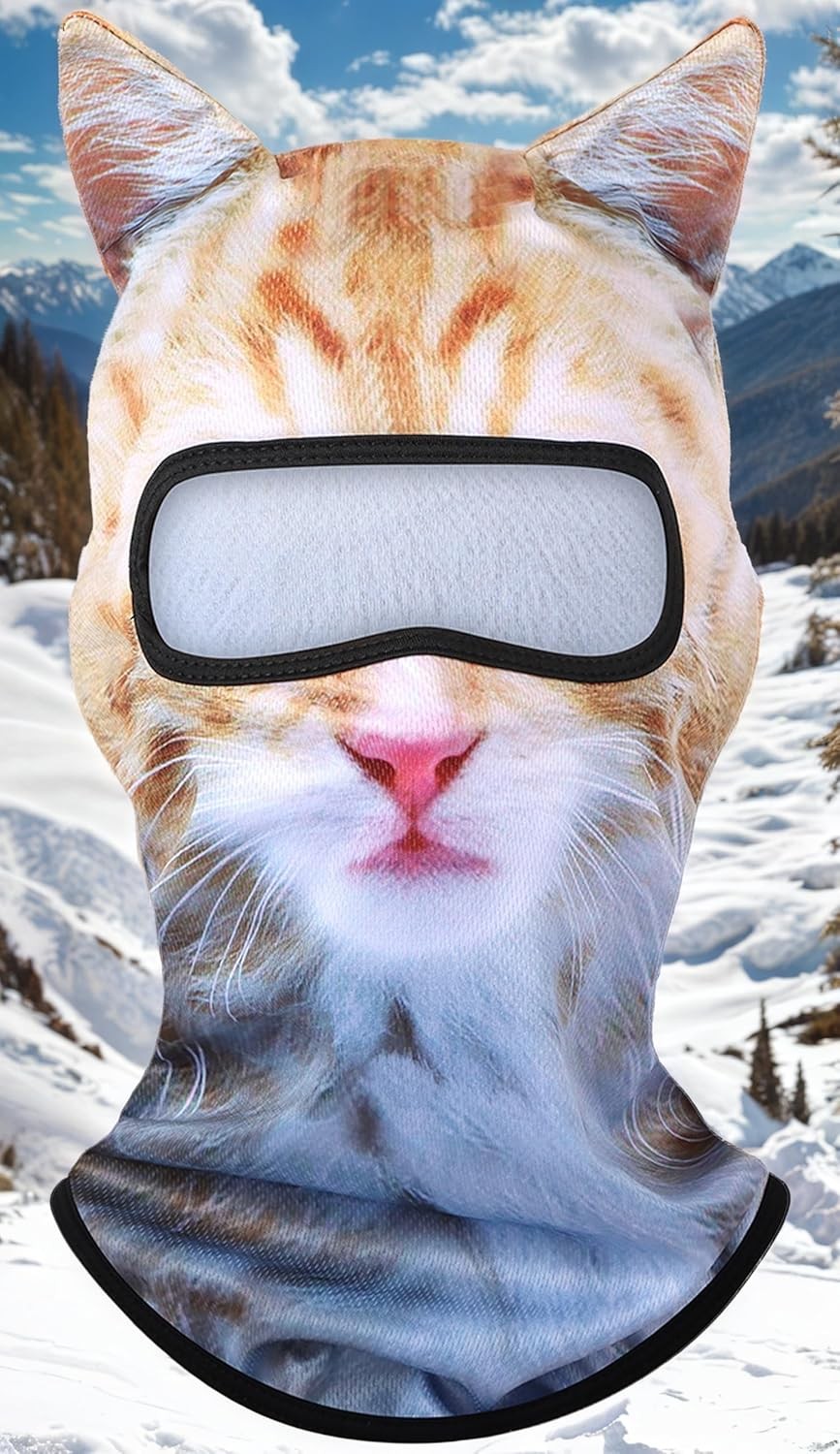 3D Cat Ski Balaclava Sheisty Face Mask with Ears Cute Animal Ski Mask for Party