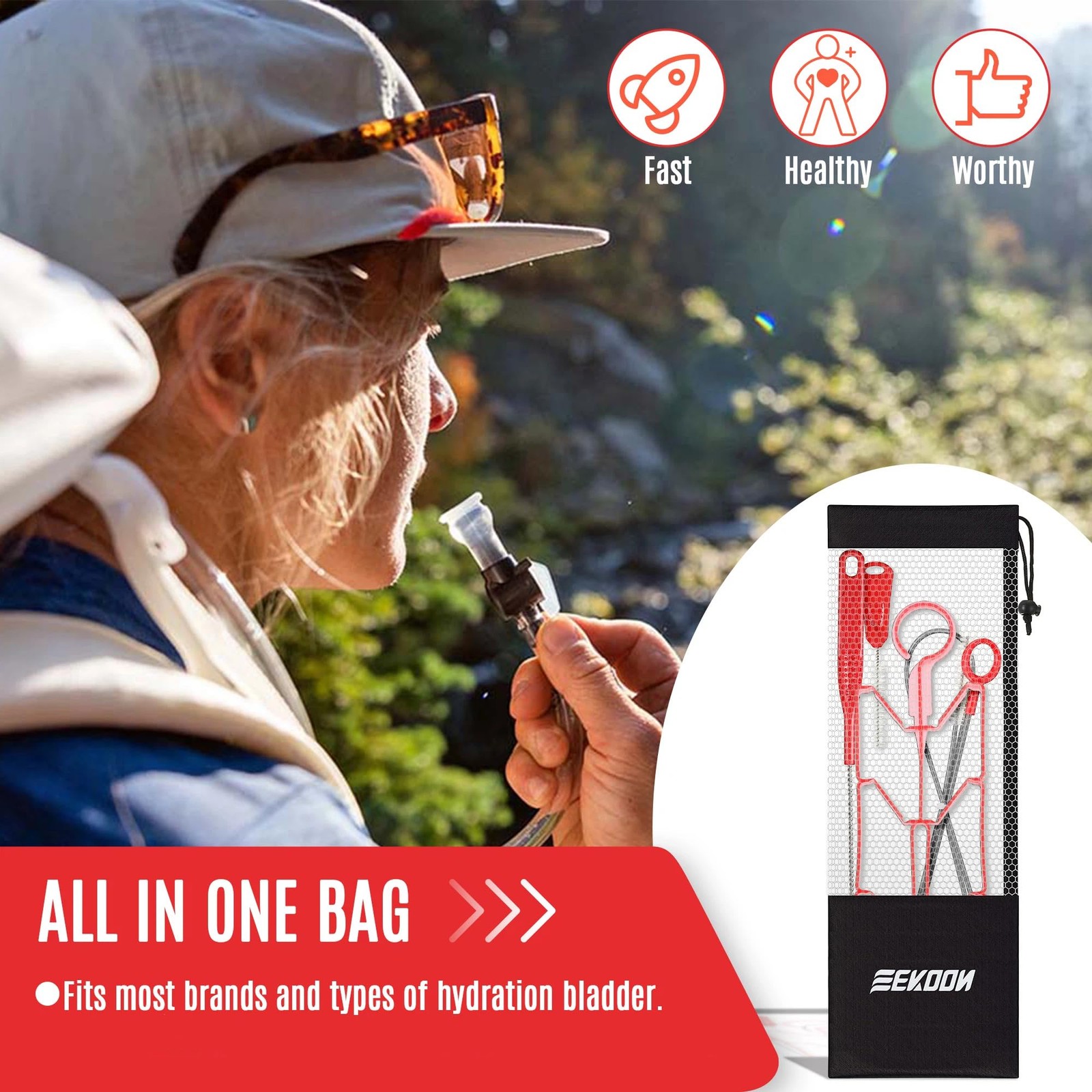 Feekoon Reservoir Hydration Bladder Cleaning Kit for Hydration Backpack | Water