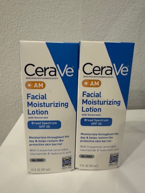2 Pack CeraVe AM Facial Moisturizing Lotion 3 oz each NEW IN BOX!!!