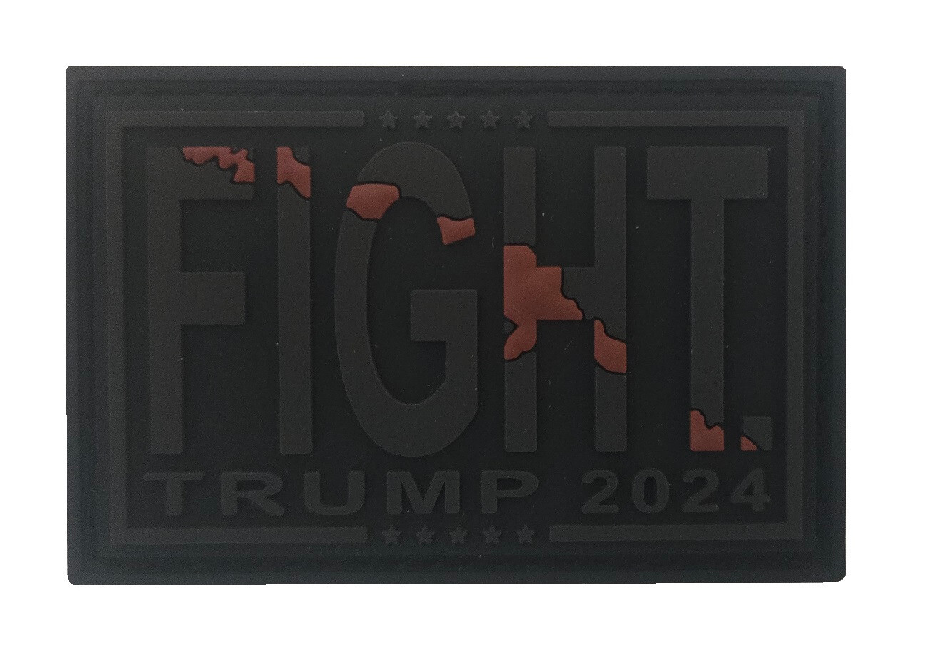 Subdued FIGHT - Trump Assassination Butler PA 2024 PVC patch Blood Streak hook