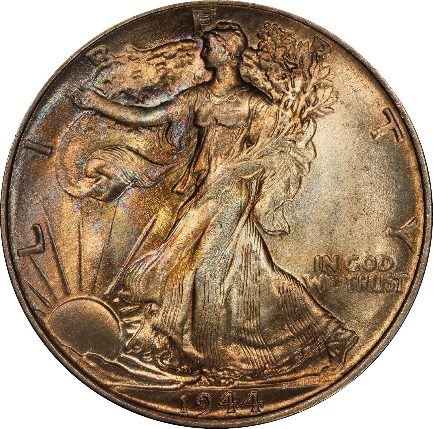 1944 MS65 Walking Liberty Half Dollar PCGS 44813585
