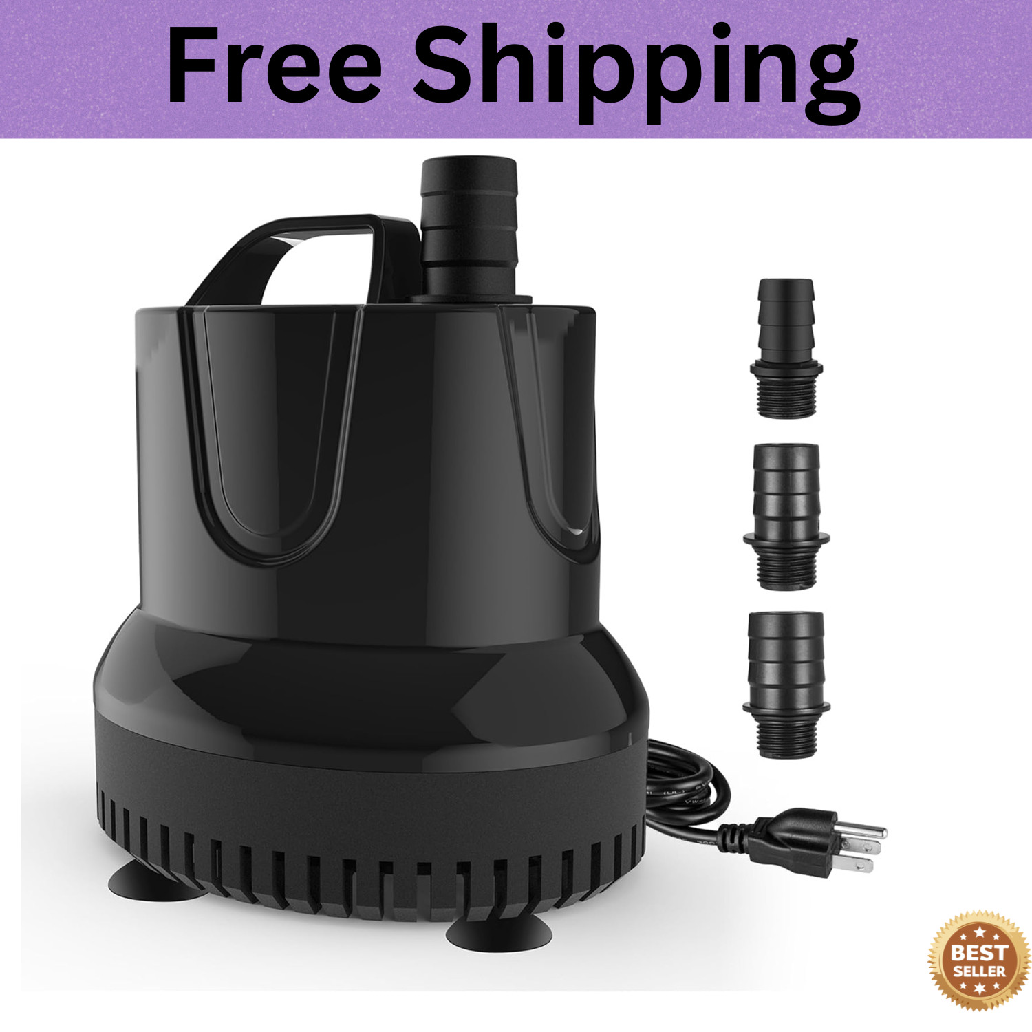 660GPH Submersible Water Pump Pond Fountain Pump Aquarium Fish Tank 8.2ft High L