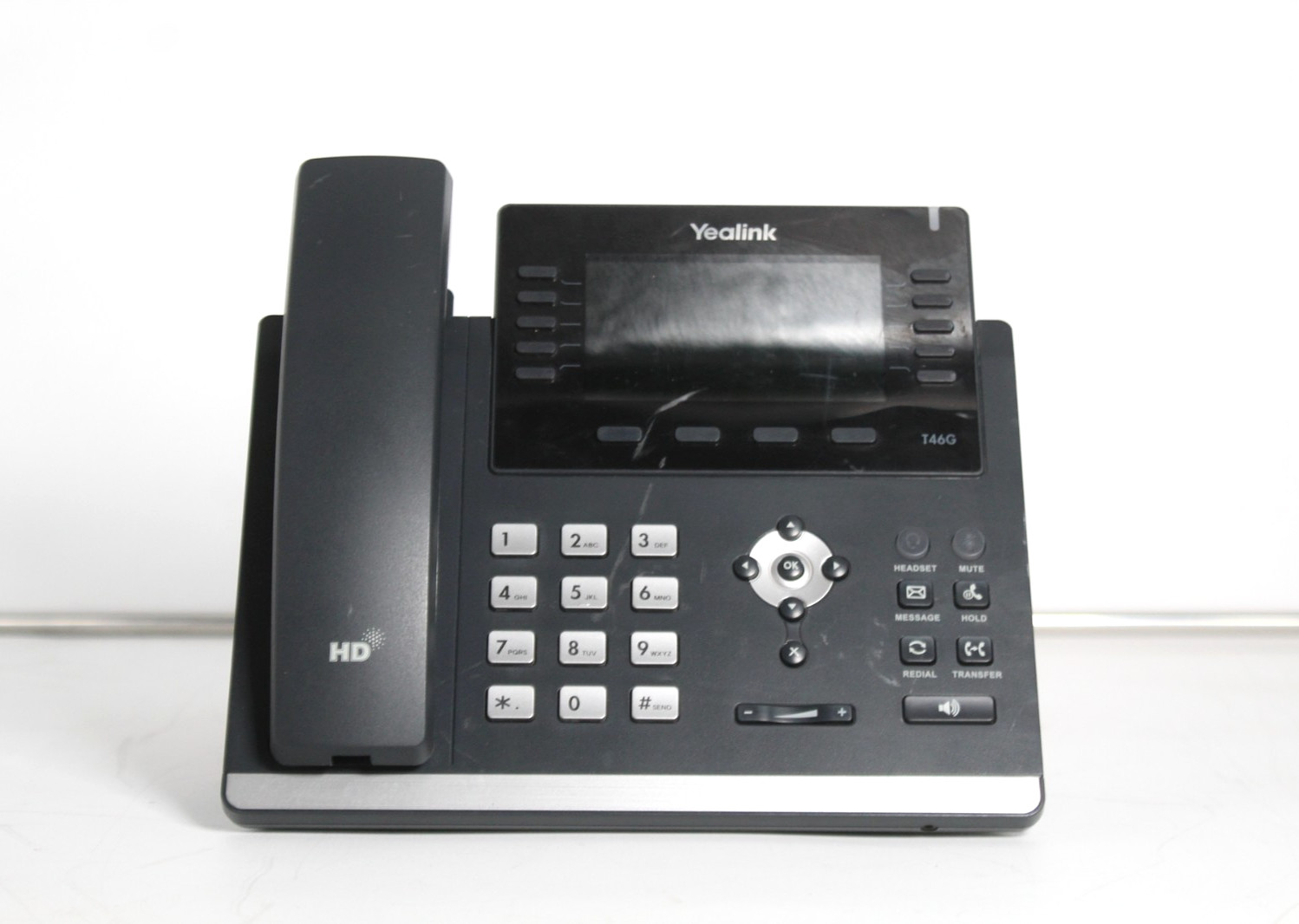 Lot of 5 Yealink SIP-T46G IP Gigabit Business Phones w/ Handsets - No Stands