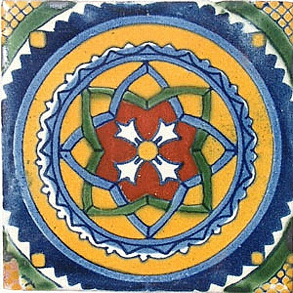 C#041)) MEXICAN TILE SAMPLE WALL FLOOR TALAVERA MEXICO CERAMIC HANDMADE POTTERY