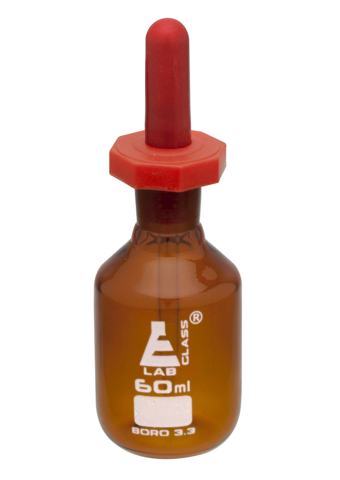 Dropping Bottle, 60ml (2oz) - Amber Colored Borosilicate 3.3 Glass - Eisco Labs