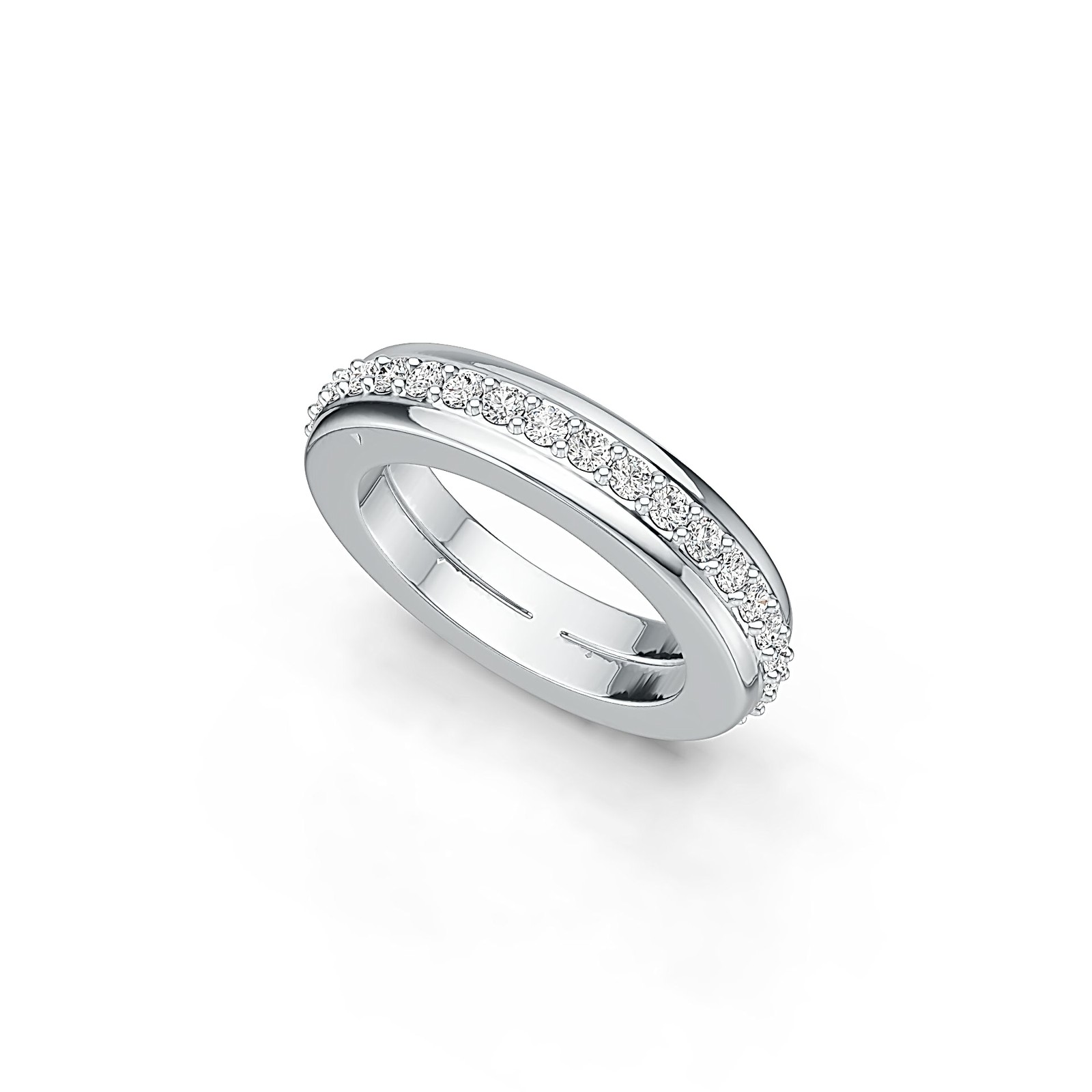 Sterling Silver Ring Setting Round White Topaz