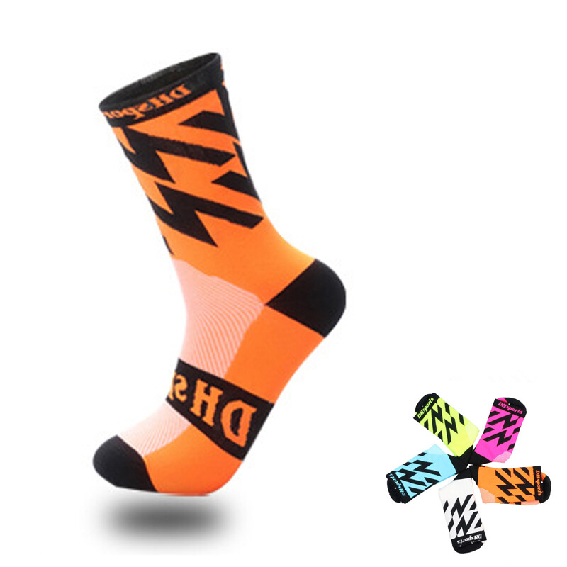 Pro Cycling Socks Men Women XC Riding Bicycle Sports Ankle Socks MTB BMX Orange