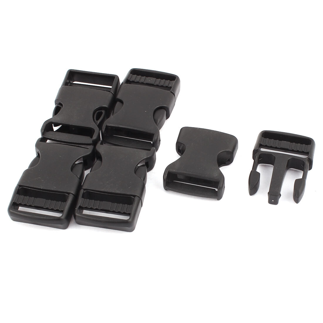 5pcs Black Plastic Packbag Side Quick Release Buckle for 2.5cm Width Strap Band