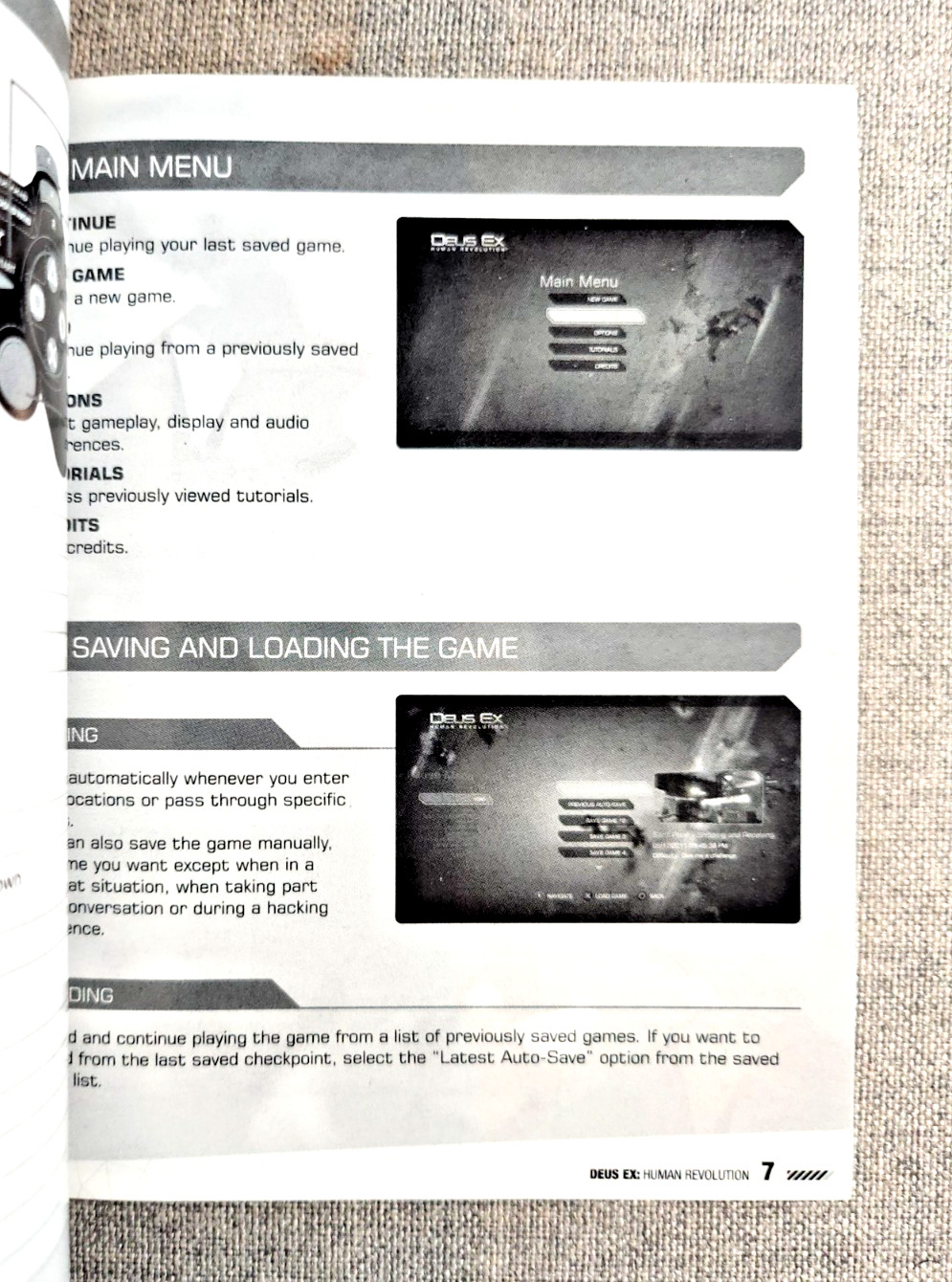Deus Ex Human Revolution Instruction Manual Only - PlayStation 3