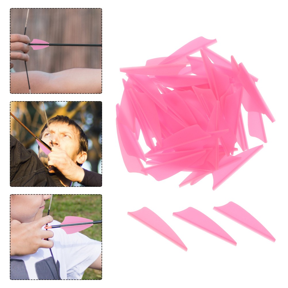 60 Pcs Shield Shape Plastic Arrow Fletching Vanes For Archery Practice