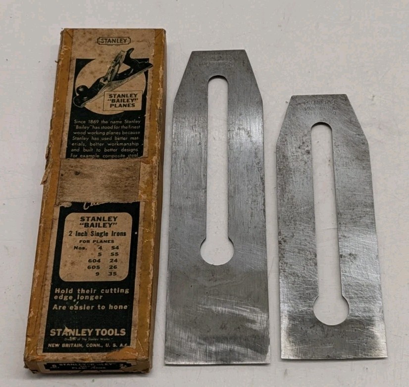 Stanley Bailey 2" Single Iron For Plane Woodworking With Box Used