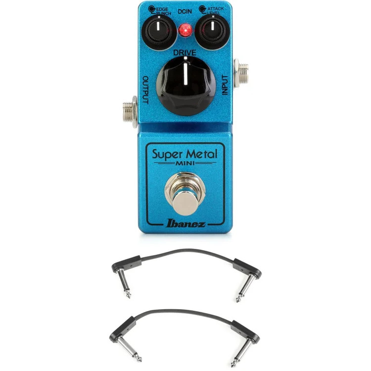 Ibanez Super Metal Mini Pedal with EBS Patch Cables