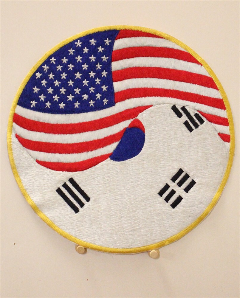 U.S. and South Korean Flas on large Jacket Patch 1041