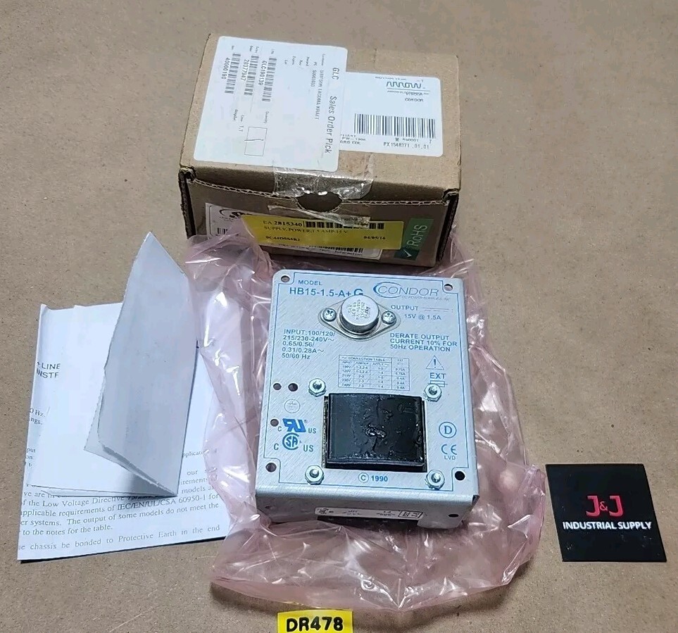 *BRAND NEW* CondorHB15-1.5-A+G Power Supply 100/120/215/230-240V + Warranty!