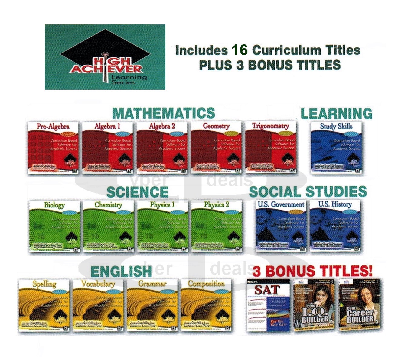 Pre-Algebra Algebra Mathematics +Addl Core Curriculum Subjects Learning Software