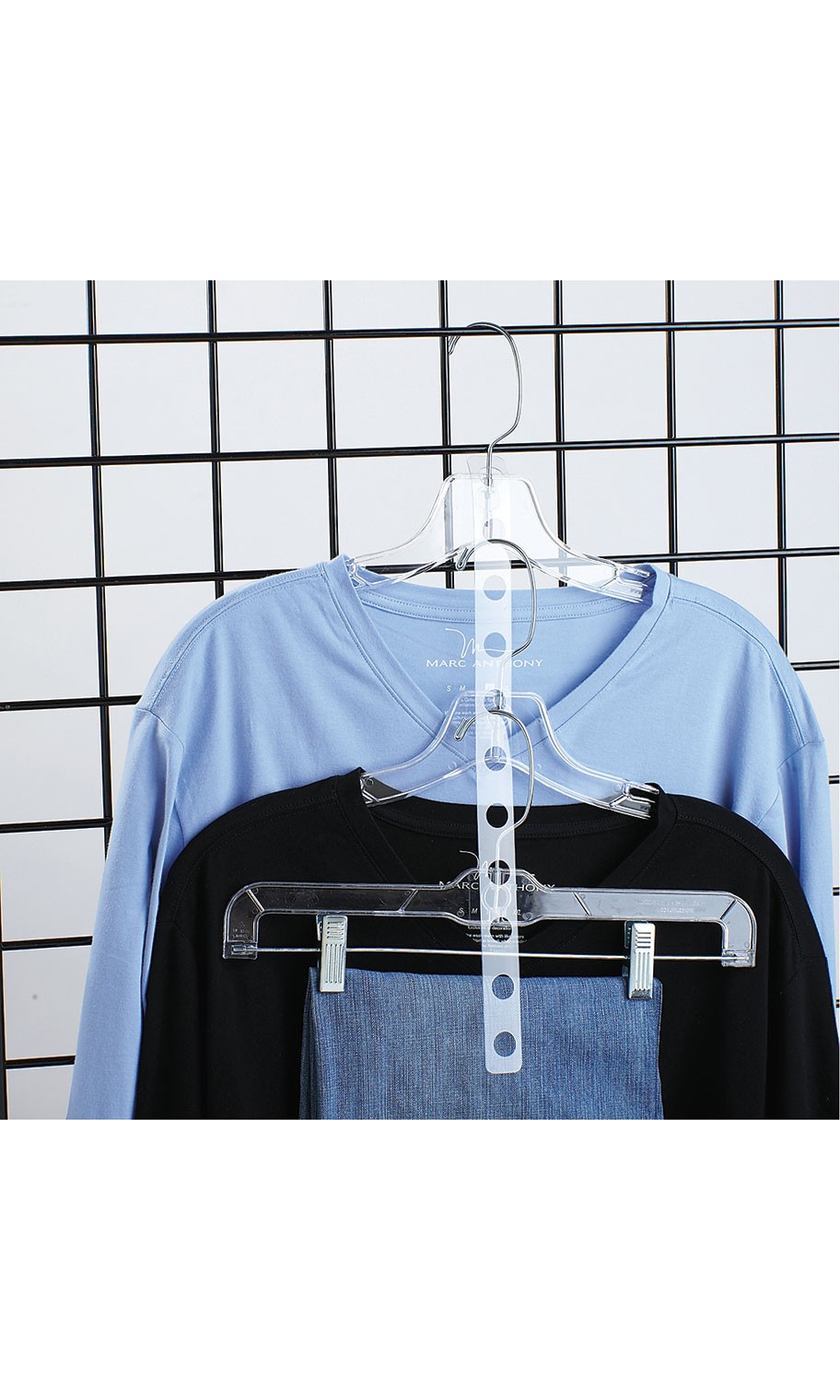 SSWBasics Pack of 50 Clear Plastic Strips for Clothing Display Hanger | Durable