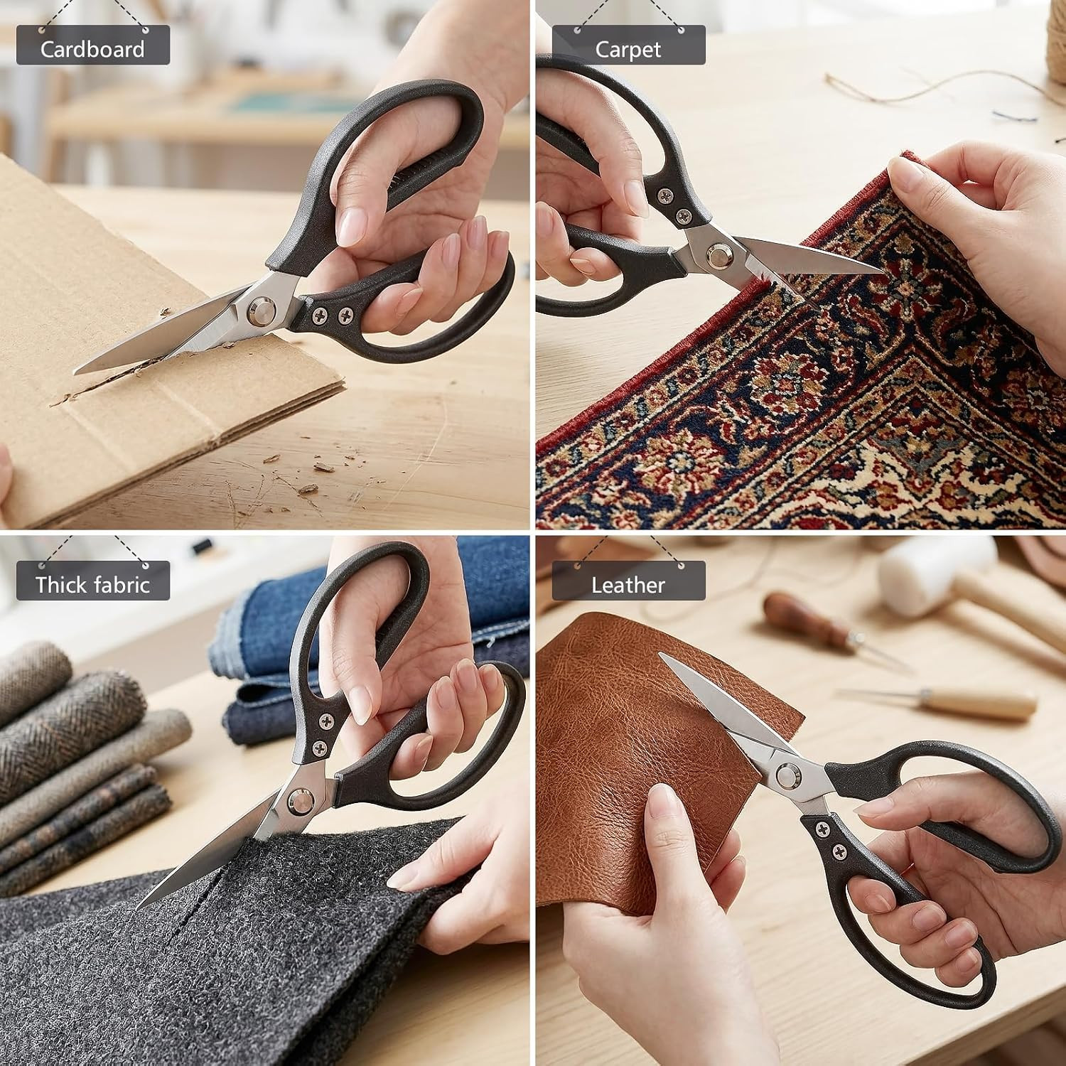 8.5-Inch Scissors All Purpose Heavy Duty Scissors Stainless Steel Sharp Scissors