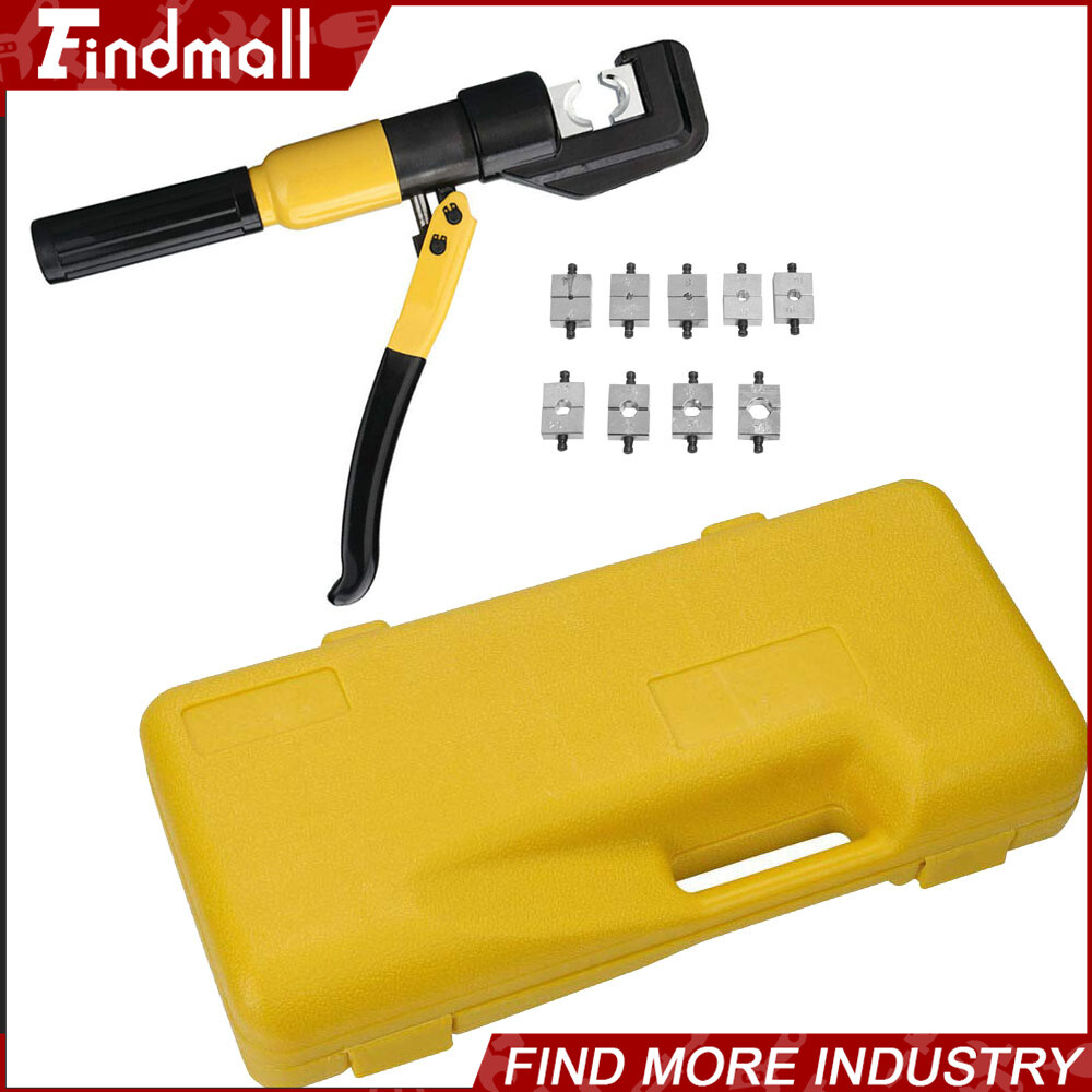 Findmall 10T Hydraulic Wire Battery Cable Lug Terminal Crimping Tool W/ Case