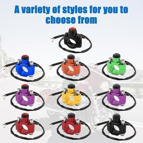Motorcycle Engine Kill Switch Handlebar Start On Off Switch B Color: Red-Black