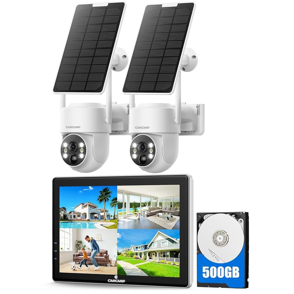 Solar Wireless 4MP Security IP Camera System with 10CH WIFI NVR Two Way Audio
