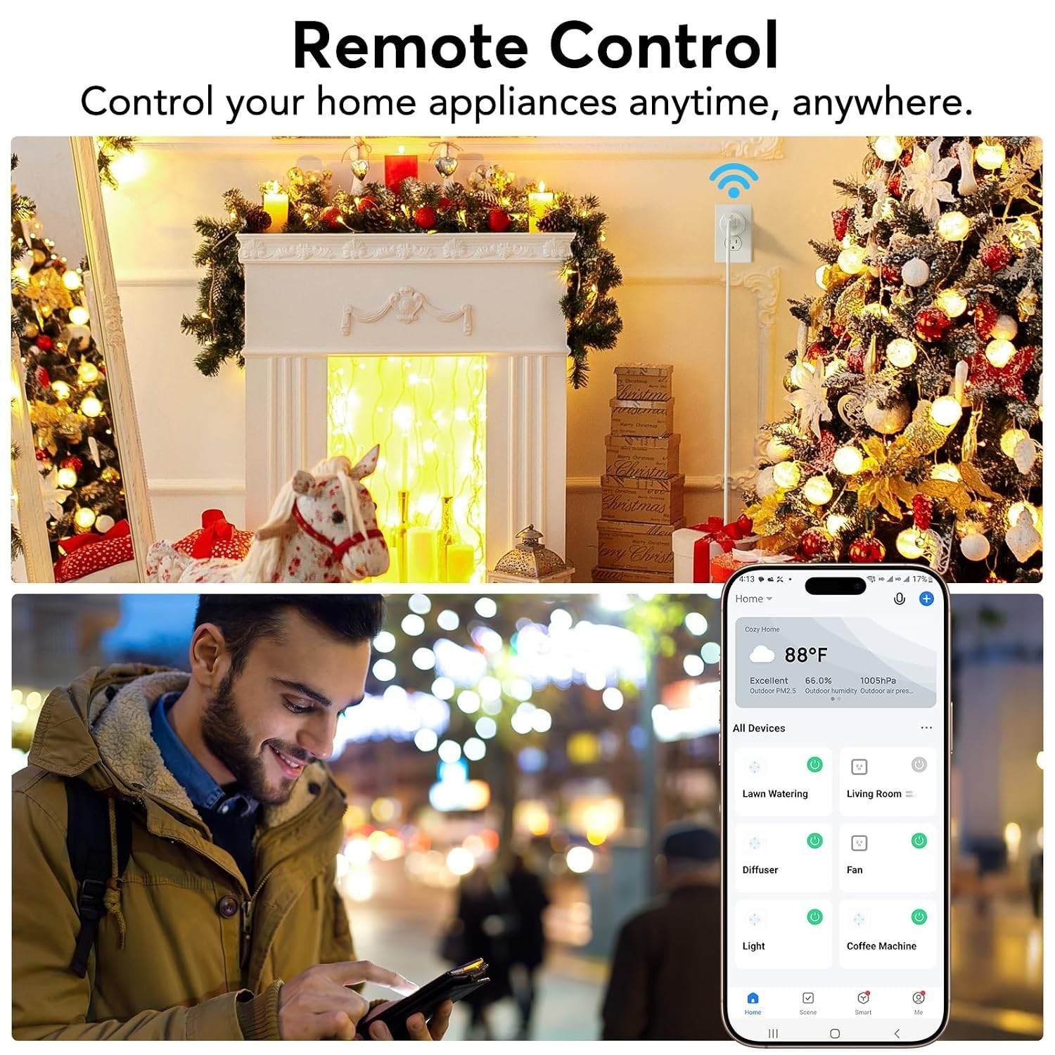 Alexa & Google Home Compatible Smart Plug - Remote Control with Timer Function