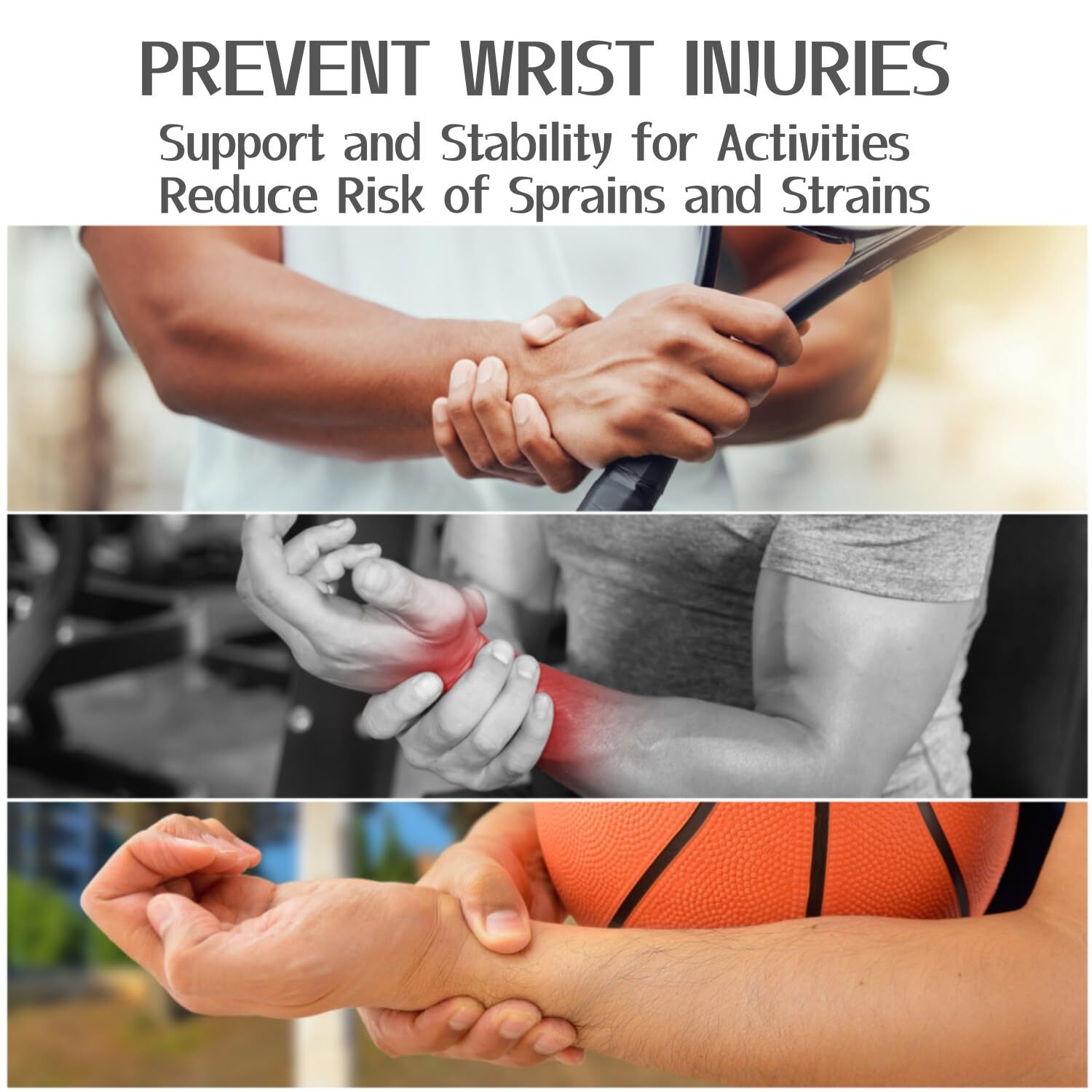Wrist Brace Sports Band Wrap Adjustable Support Gym Strap Carpal Tunnel Bandage