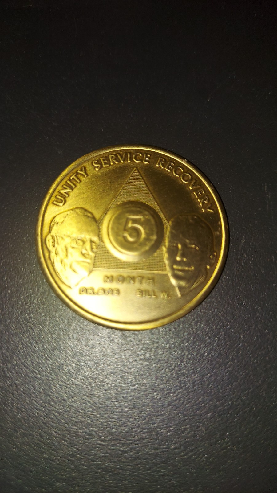 Alcoholics Anonymous AA 5 Month Bronze Medallion Coin Chip Token Sobriety Sober