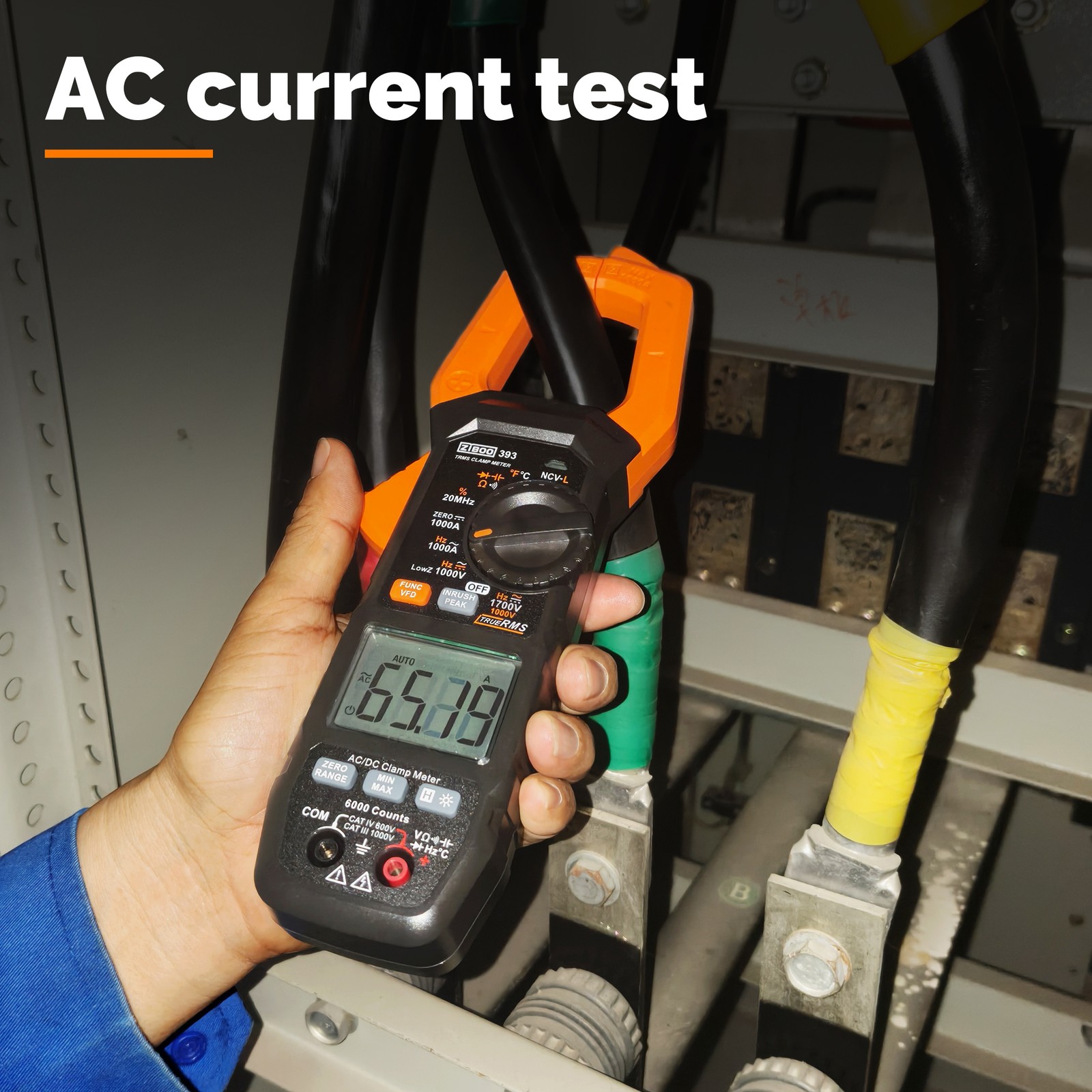 ZIBOO 393 True RMS Clamp Meter, DC 1700V Digital Multimeter
