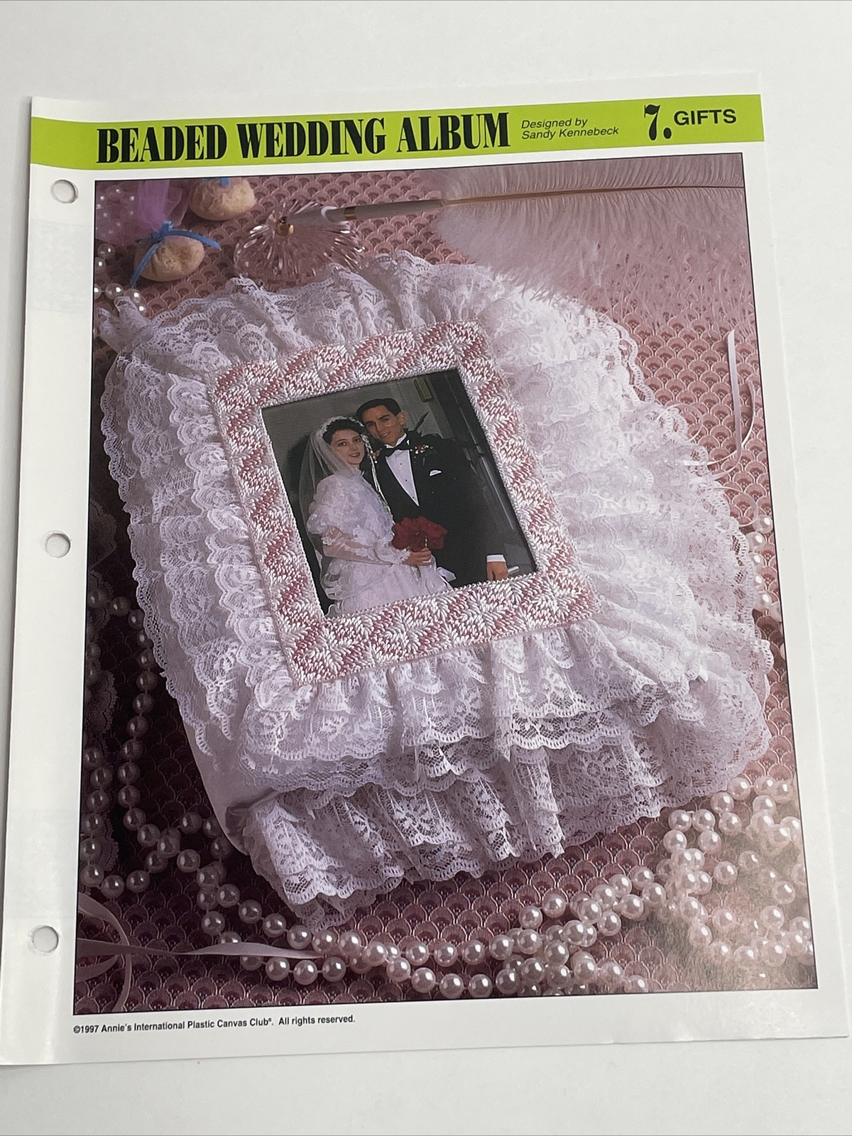 Annie's Attic Beaded Wedding Album Plastic Canvas Pattern