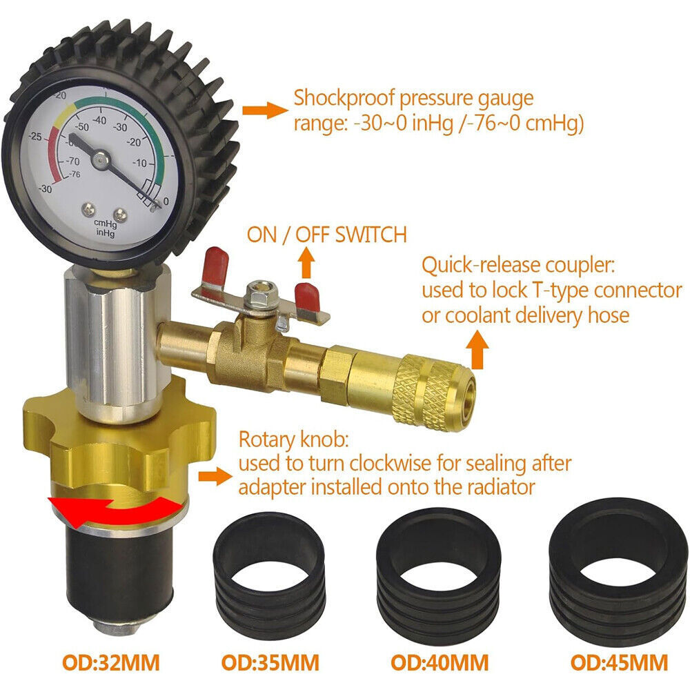 Auto Coolant Vacuum Kit Cooling System Vacuum Radiator Kit Refill & Purging Tool
