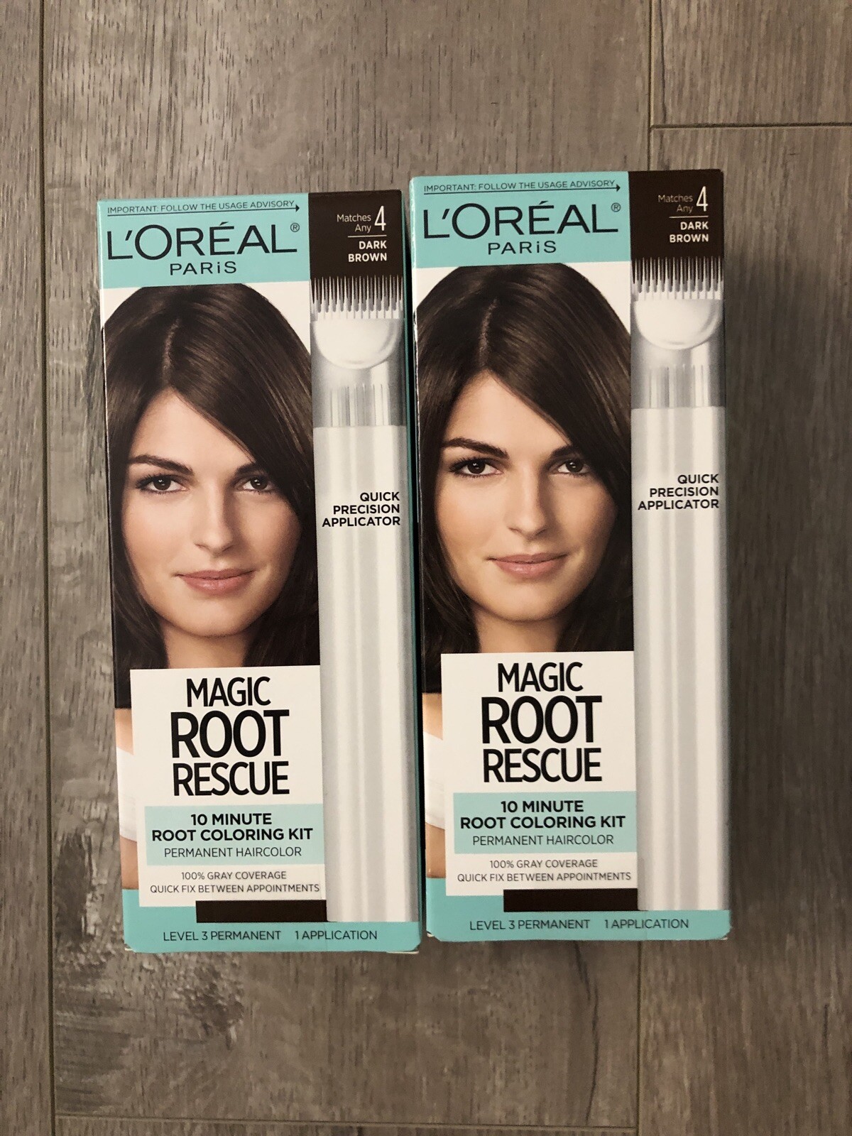 Lot of 2 L’Oréal Paris Magic Root Rescue 10 Min. Root Coloring Kit 4 Dark Brown