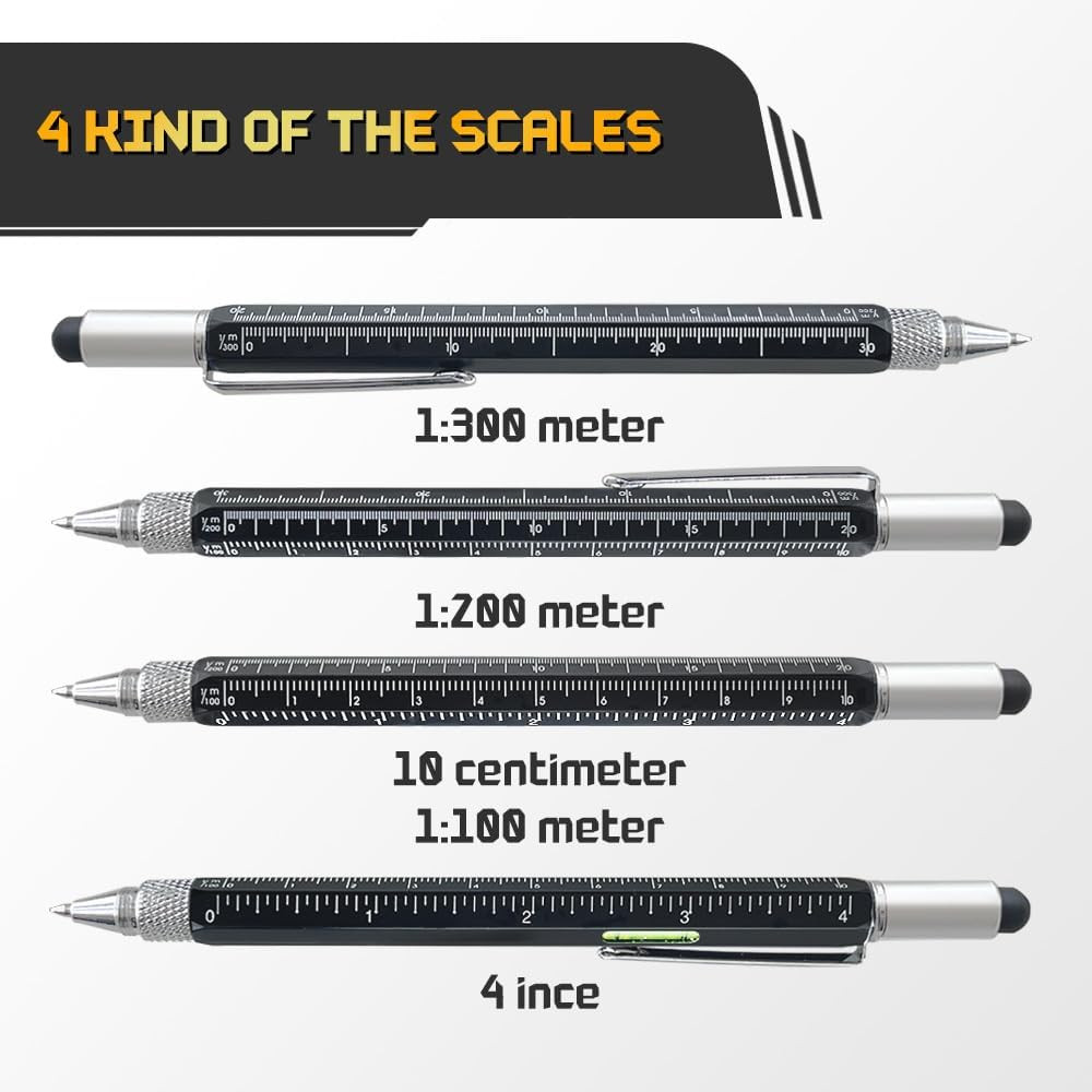 Stocking Stuffers for Men, in Multitool Pen 2Pcs and Refill 6Pcs, Unique Tech