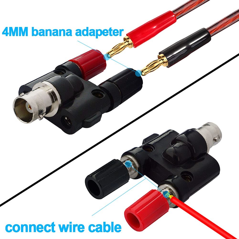onelinkmore BNC Female to Dual Banana Socket Binding Post RF 2 PCS