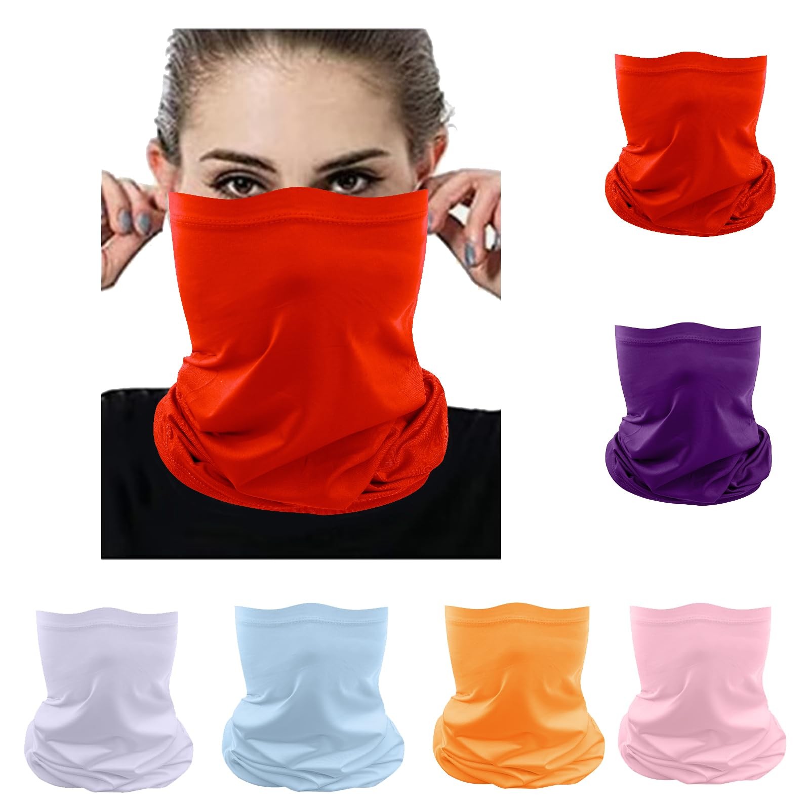 Solid Gator Masks Tube Bandanas Buffs for Women 18.5 x 9.5 inches, No10b