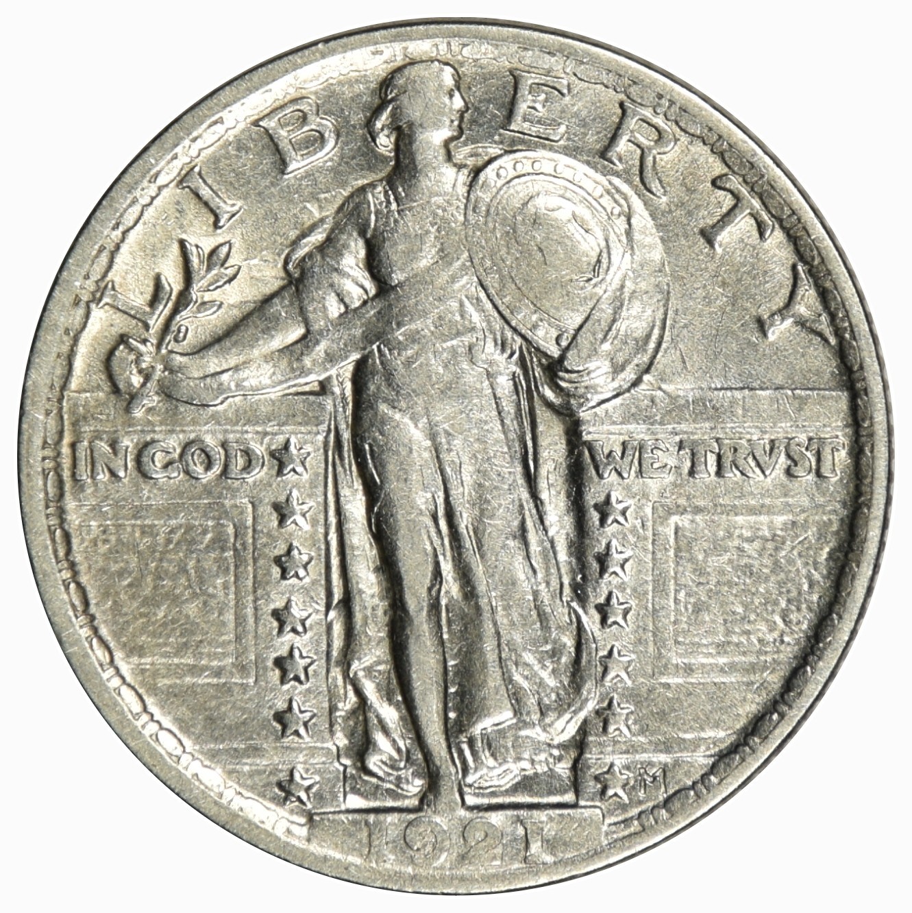 1921 STANDING LIBERTY QUARTER ~ LOTS OF LUSTER! ~ NICE BOLD AU++ ABOUT UNC!