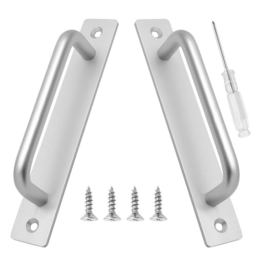 Biaungdo Sliding Barn Door Handle, 160mm / 6.3 6.3 in Hole Centers-2Pcs Silver