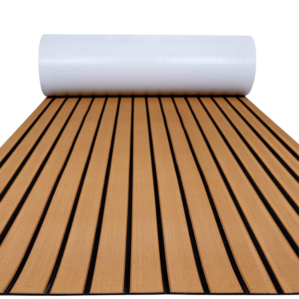 EVA Foam Boat Decking Faux Teak Marine Flooring Mat for Yacht RV Kayak 94.5"x...