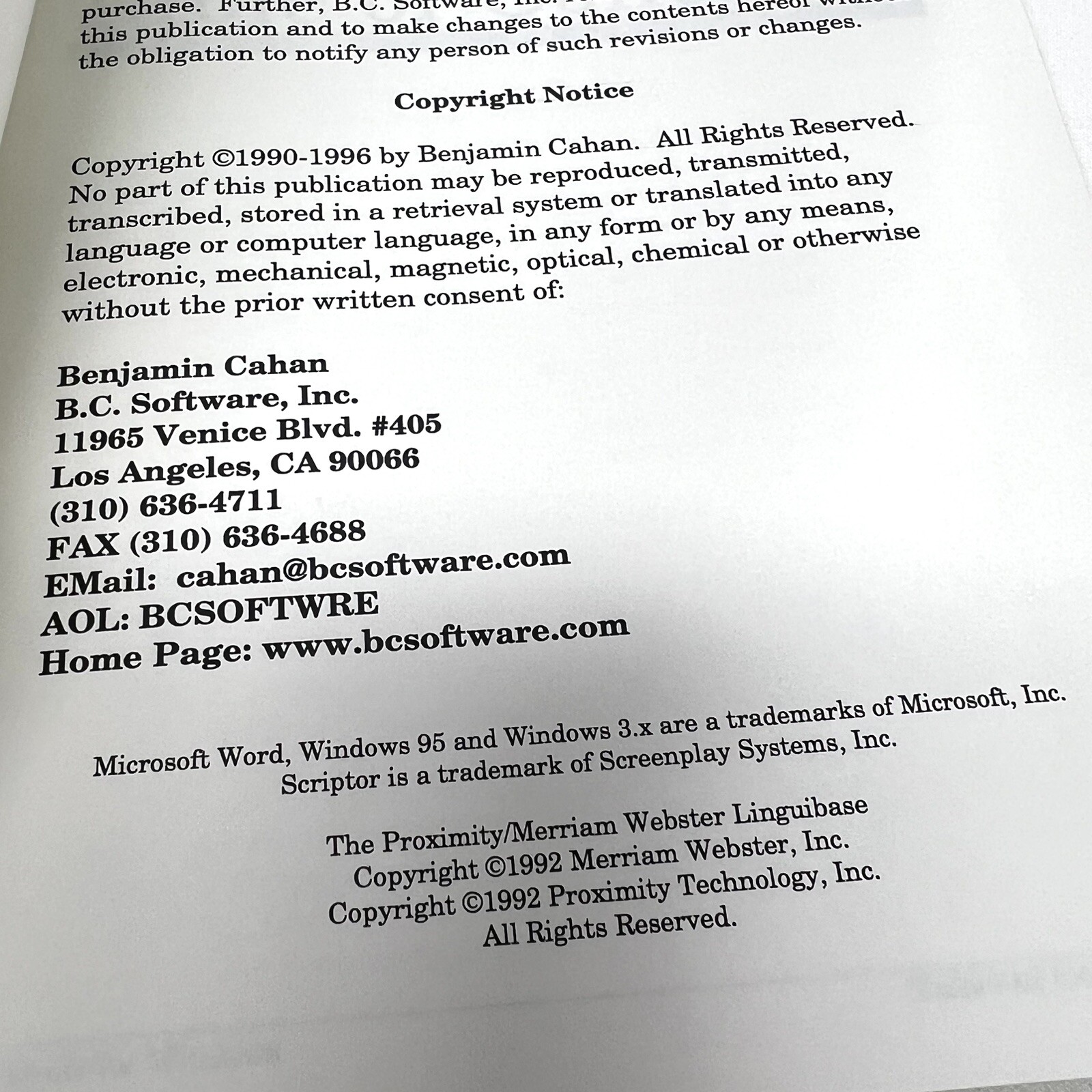 Windows Final Draft User Manual Windows 92 Professional Screen Writing Software