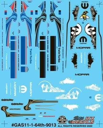 Slixx 9013 Mustang/Mopar 1/64 waterslide decal