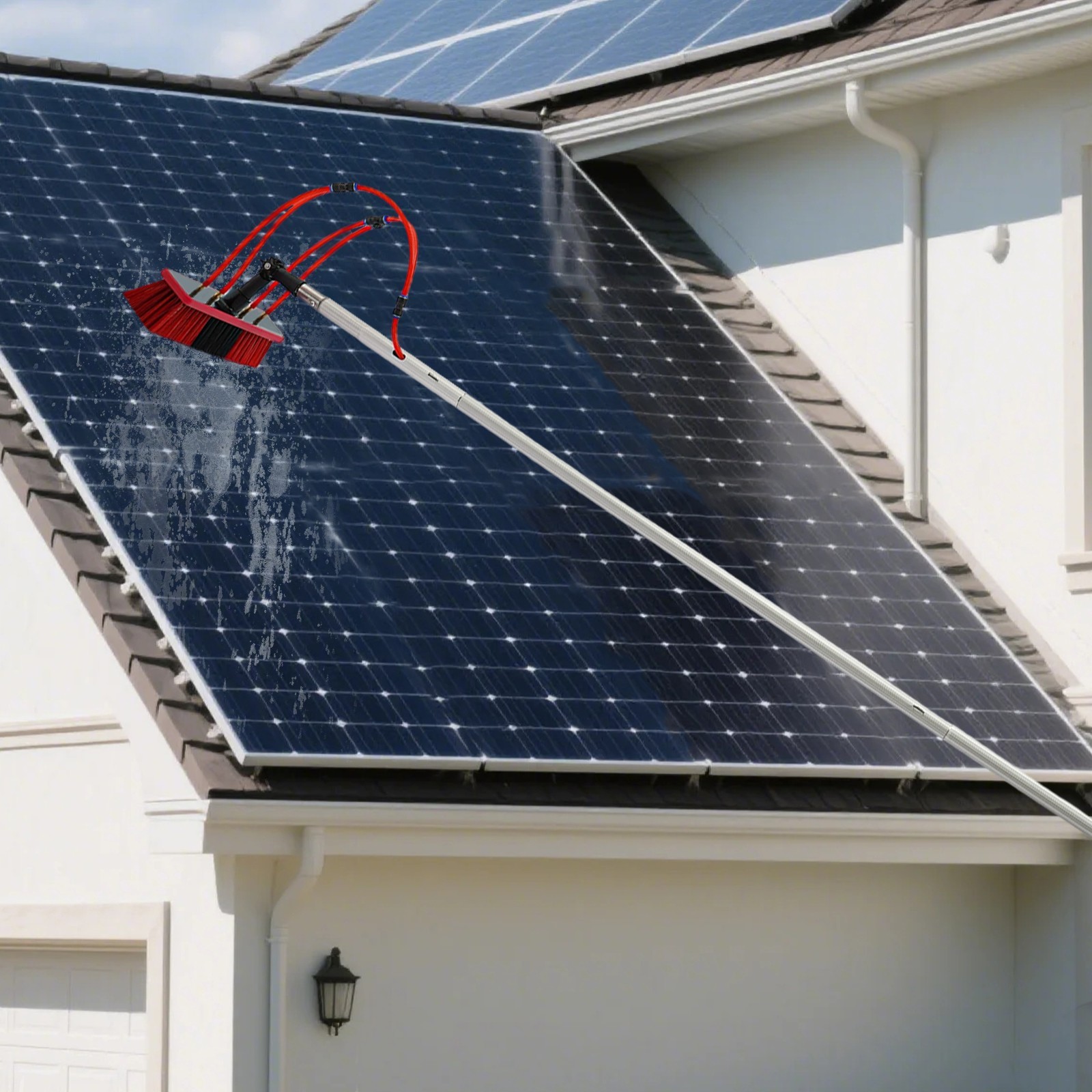 Outdoor Solar Panel Cleaning Brush Kit Window Cleaning Water-Fed Rod Kit