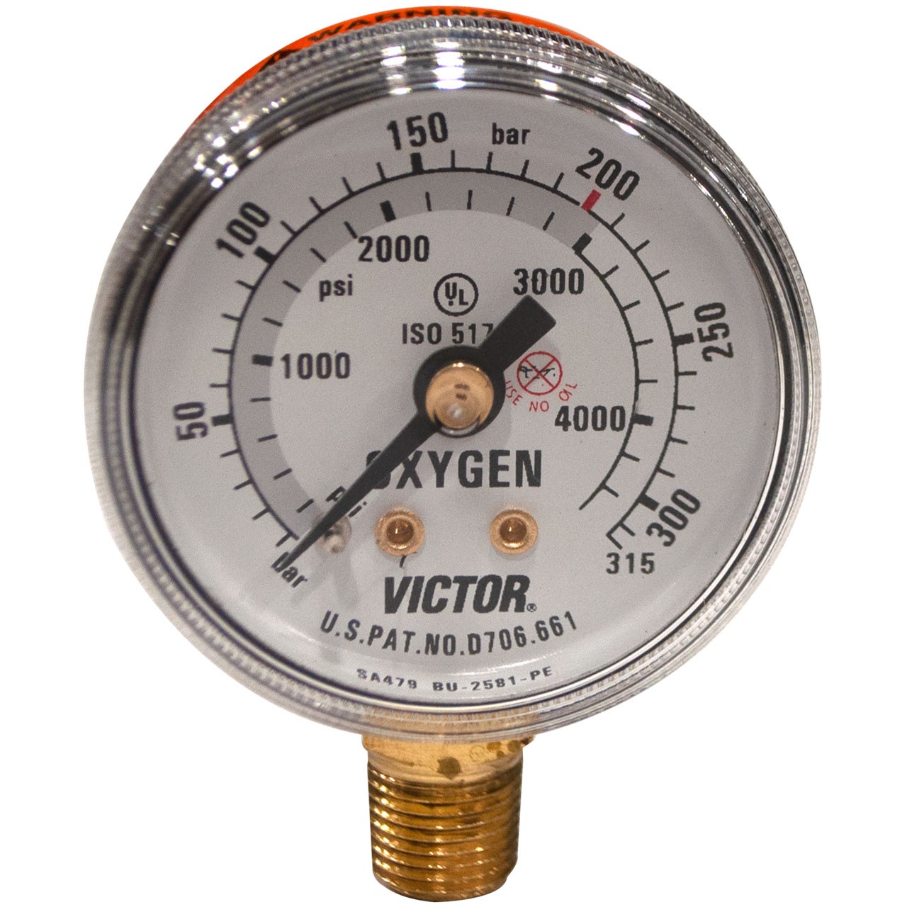 Victor 1435-0096RP Replacement 1.5" Gauge, Oxygen, G-150 Series